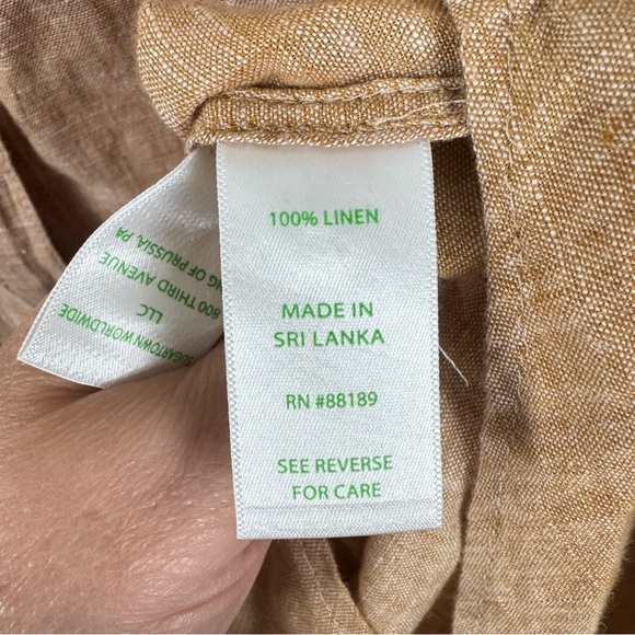 Lilly Pulitzer Tan Sea View Linen Button Down Top Size Large - Picture 5 of 5